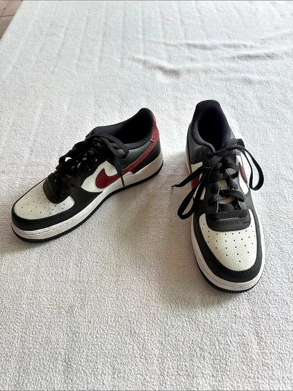 Nike Air Force 1 '07 Black Dark Team Red & White Sneakers